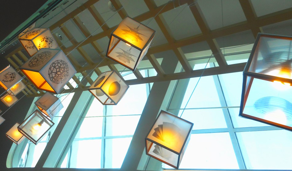 Luminária feita pelos visitantes