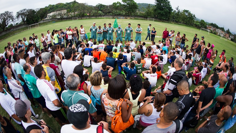 Cerca de 250 jovens entre 10 e 17 anos tentam a sorte de integrar as divisões de base do Fluminense. Apenas 40 deles são selecionados pelo grupo de captação. Foto: Divulgação / Fluminense