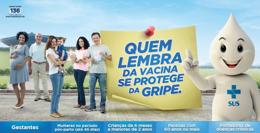 20ª Campanha Nacional de Vacinação contra a Influenza. Foto: Divulgação